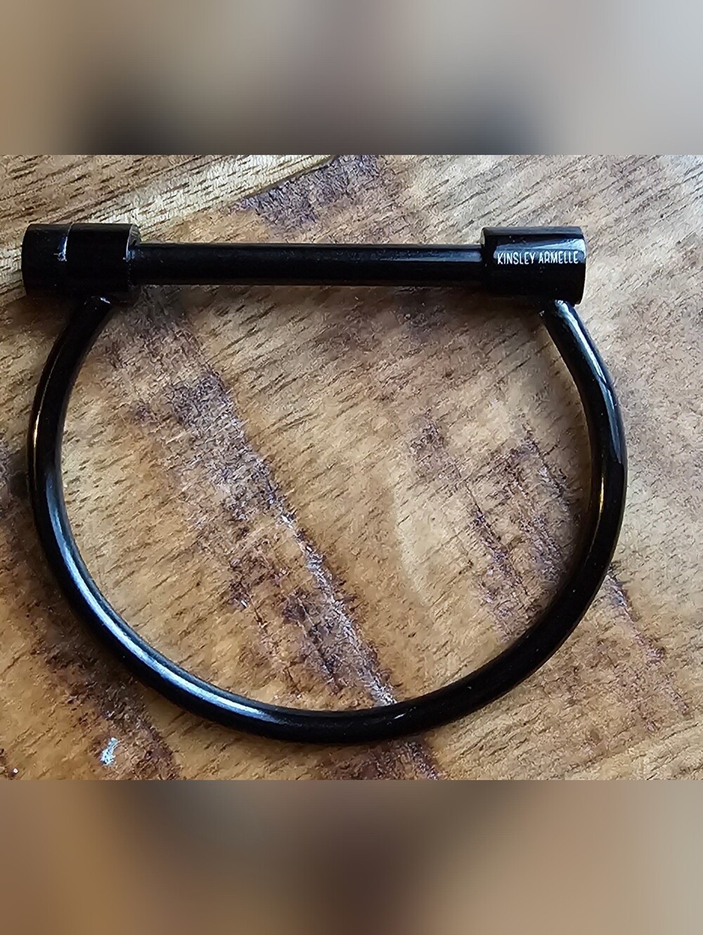 Bracelet Black Polished with Engraved Detail